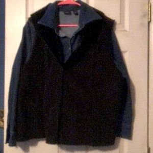 Ralph Lauren faux suede vest with faux fur lining